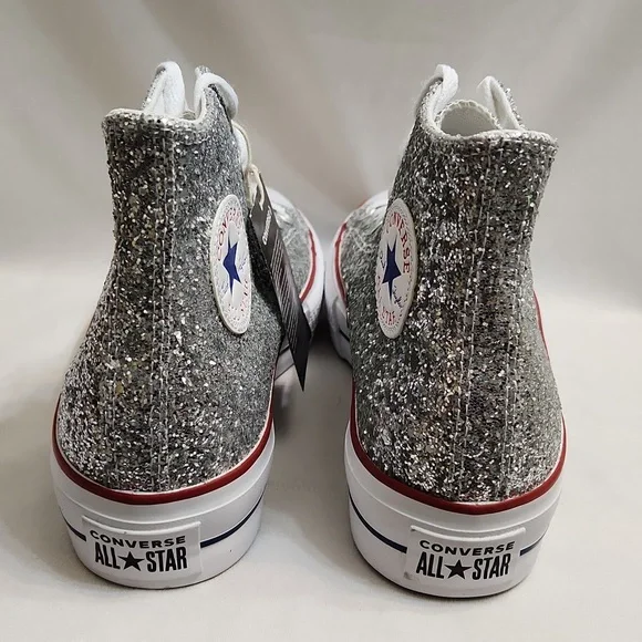Converse CTAS Lift Platform Glitter Hightop Sneakers (w size 9.5) - Picture 7 of 15